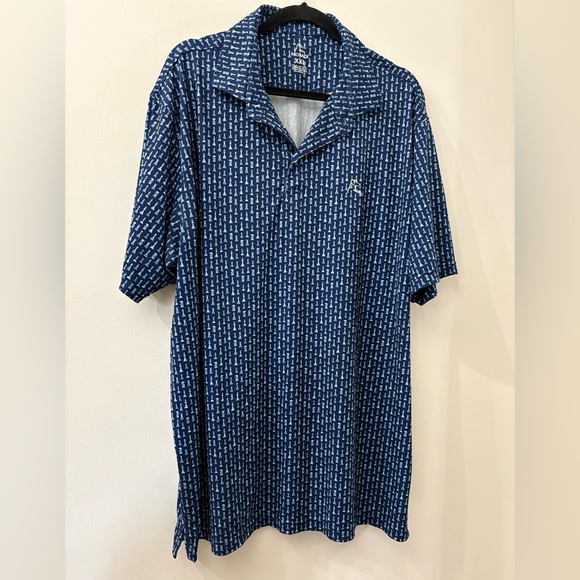 Rhoback Navy chess all over Patterned - men’s size XXL - golf polo - Picture 1 of 5